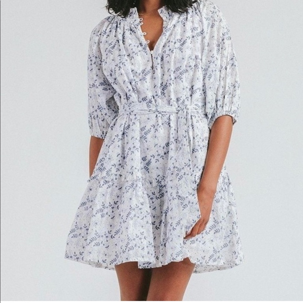 Cleobella cotton puff sleeve mini dress; Worn once; Tags removed